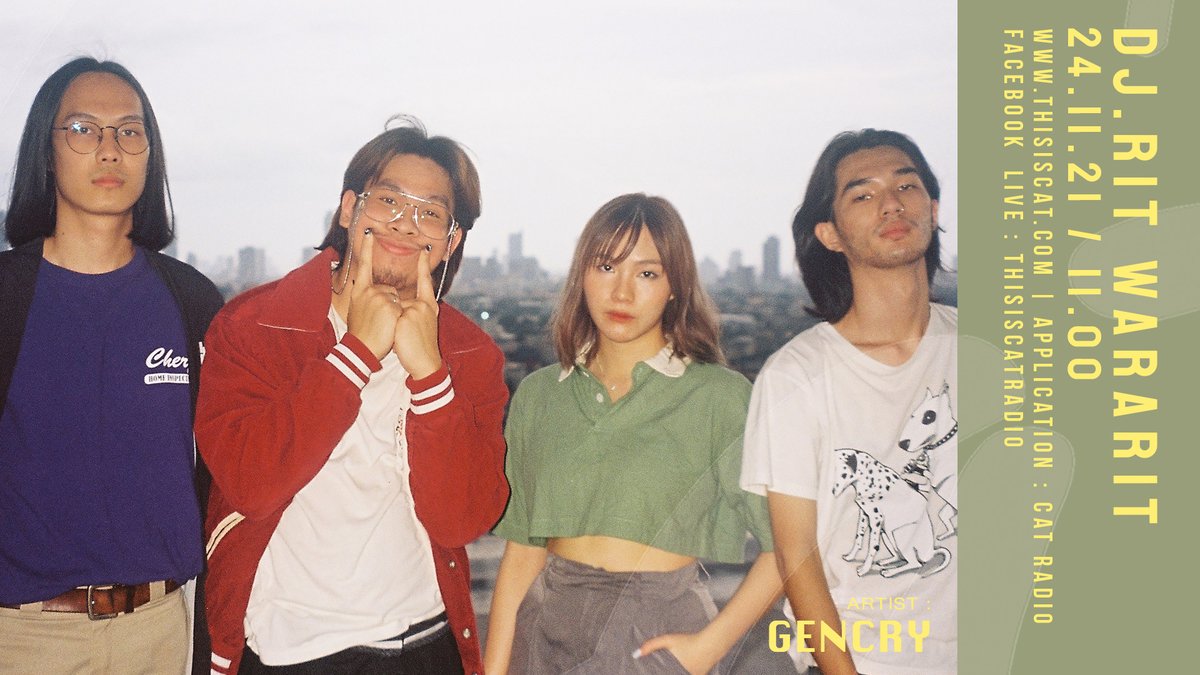 ThisisCatRadio's tweet photo. วันนี้ช่วงดีเจฤทธิ์ 11.00 พูดคุยและแนะนำผลงานเพลงใหม่ของ "gencry" 
ติดตามฟังได้ที่ https://t.co/0VQbyztAND หรือ app : Cat Radio 
และไลฟ์ทาง https://t.co/vReShBzWZQ
#catradio #gencry https://t.co/JdWbA4z96O