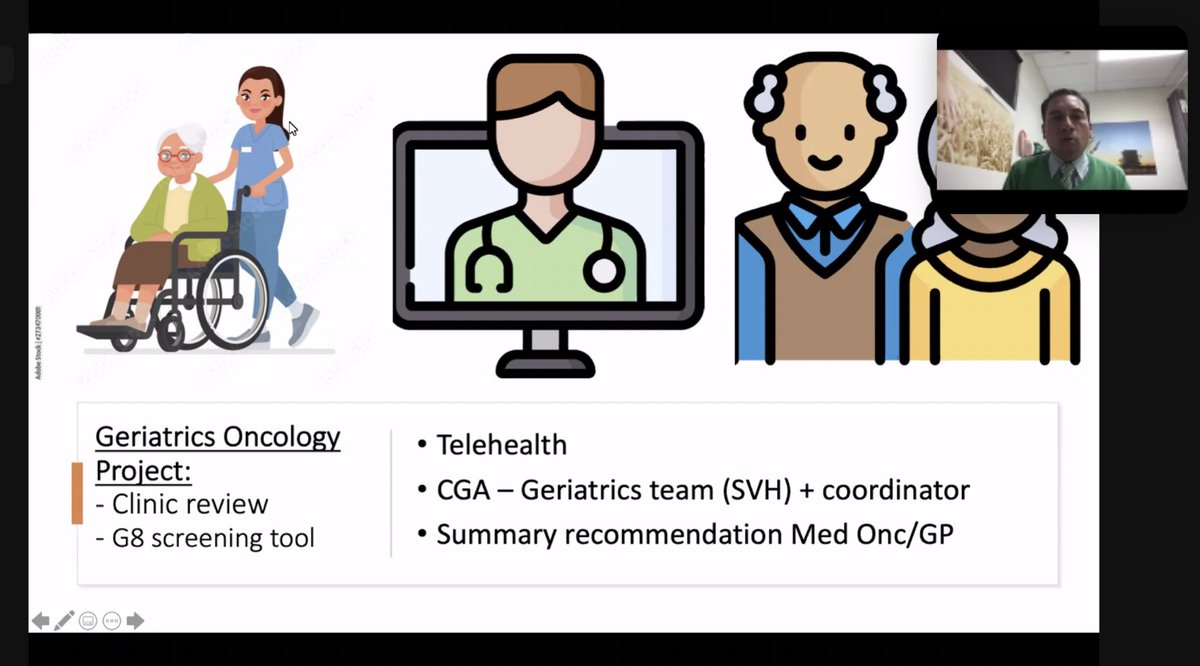 drcbsteer's tweet image. Hume RICS 2021 forum. 
Great to see Dr Javier Torres @Jet_Col from GVHealth talk about the #gerionc project
The evidence is clear- 
Adequate assessment yields appropriate care. 
We need to work together to improve the care of older adults with cancer. 
(In regional Australia too)
