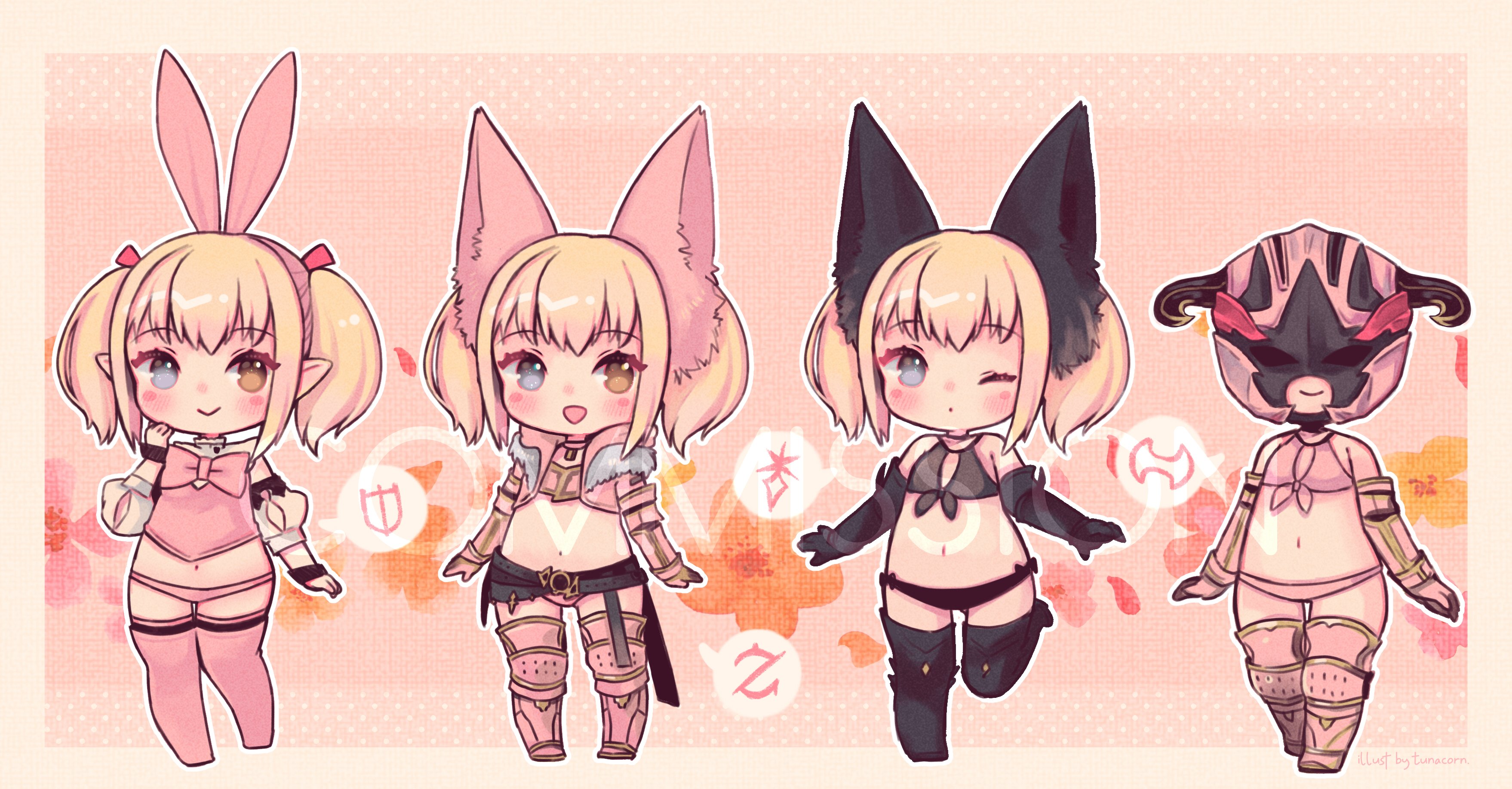 つなこ ララちゃんタンクの4コーデスタイルを描かせていただきました ありがとうございました Ff14イラスト ララフェル T Co wppoi3uf Twitter