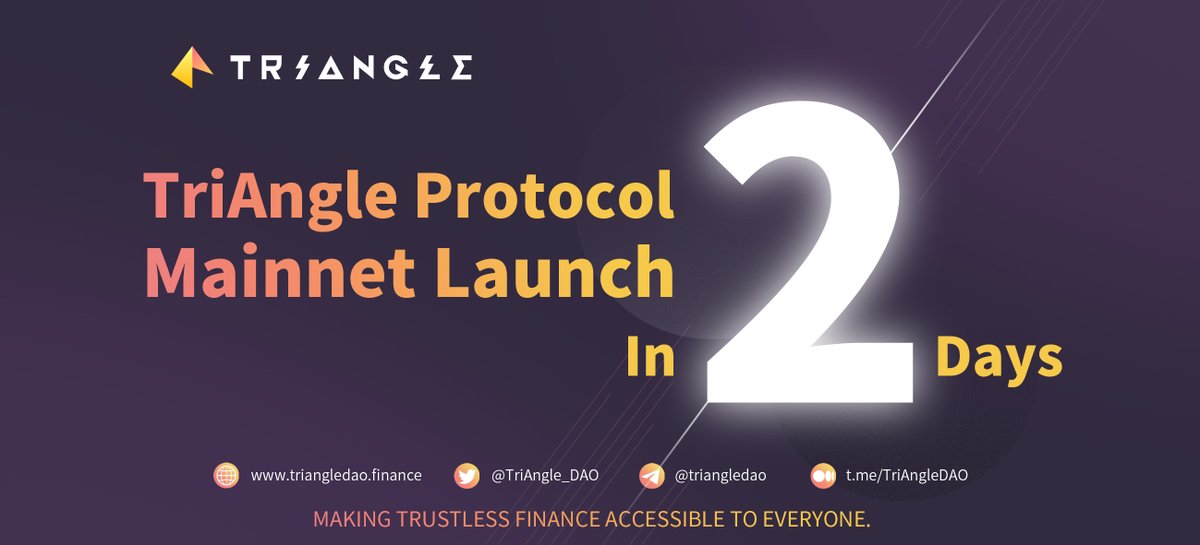 TriAngle_DAO's tweet photo. 🕹️Wanna earn some $TAD tokens before #TriAngleProtocol Mainnet launch? Join Bug Bounty!🕹️
Mainnet Launch ⏰ on Nov 24th at 8:00 AM UTC
🔈 $AUSD $TAD is coming soon!
🚨 Only 2 days to go 🚨 @Conflux_Network https://t.co/FaPrYcZEhW
