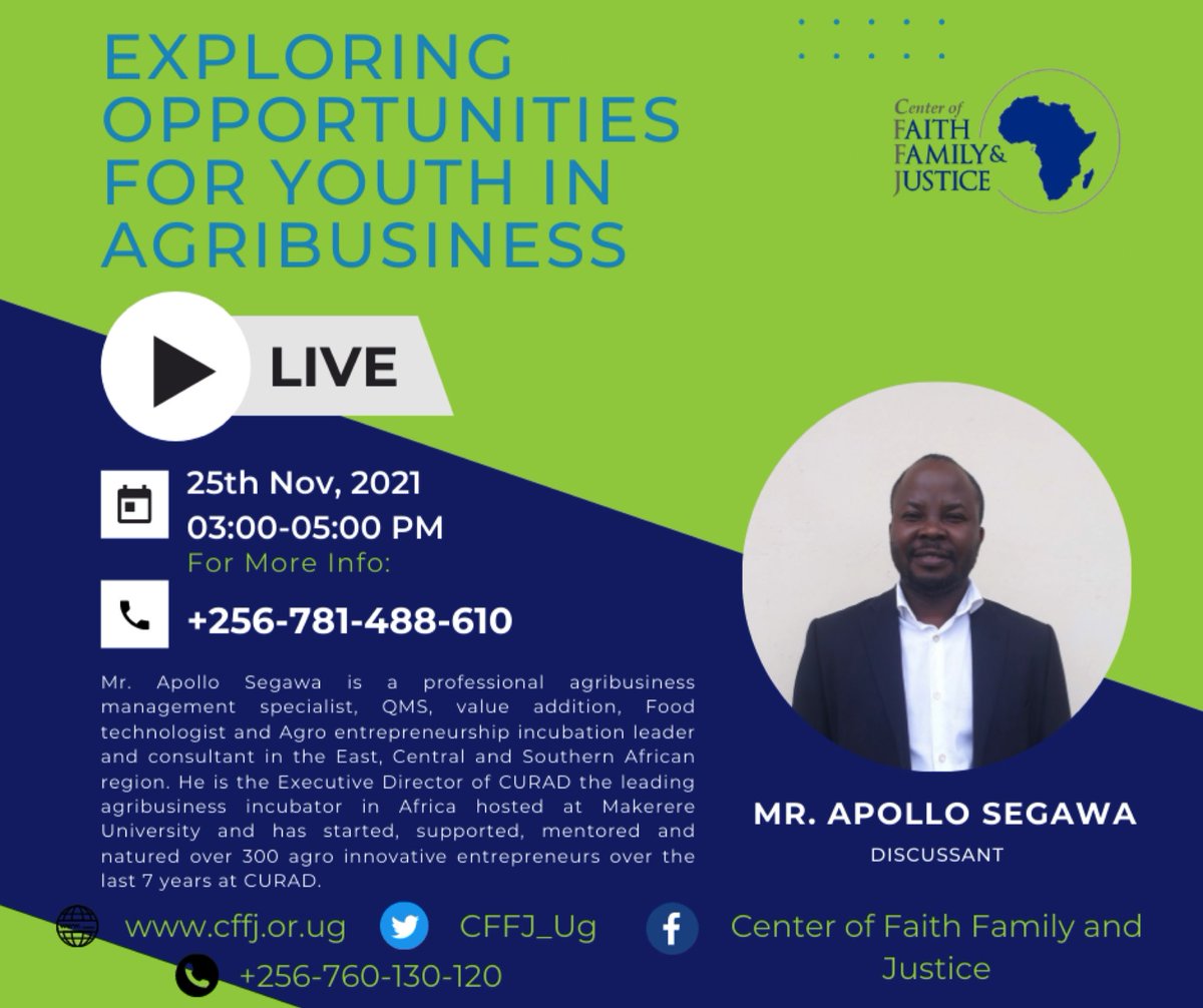 CFFJ_Ug's tweet photo. Hello there☺️. Start your week with @CFFJ_Ug. We have amazing activities that will keep you plugged in. For more information please visit: https://t.co/bPgii6GZOD or call 0760130120
To register: https://t.co/PrDirRfZ6I @globalagriforum @MCNamawa @Naacug @ardyis_cta @DailyMonitor https://t.co/D4qqyvug3B