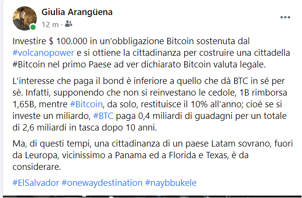 maiameraime's tweet photo. #ElSalvador There's still things that need to be fine-tuned, such as the wallets that are still not #LN connected, but there would be a need to consider the investment and transfer along with all the Italian #hashingpower. Personally, I can't stand being here anymore @nayibbukele https://t.co/6v0E2Xa6ro
