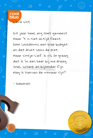 digitaalgoud's tweet photo. Sint, hopelijk trekt dit gedicht je aandacht,
en krijgt deborah het kado waarnaar ze smacht.
Want een systeemcamera is een grote kostenpost,
bent u degene die dat probleem oplost?
#nogmeergedichtserkenning
@CoolblueNL
#paypernote https://t.co/5LqfznCG9z