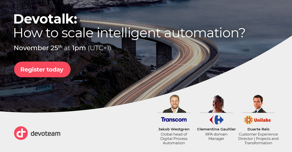 Vi har samlet en stærk gruppe af automationseksperter fra fire forskellige lande til en rundbordssamtale for at diskutere emnet "Sådan skalerer man intelligent automation". Lyt med live på LinkedIn, hvor vores egen Mikkel Kristiansen styrer slagets gang  
linkedin.com/events/busines…