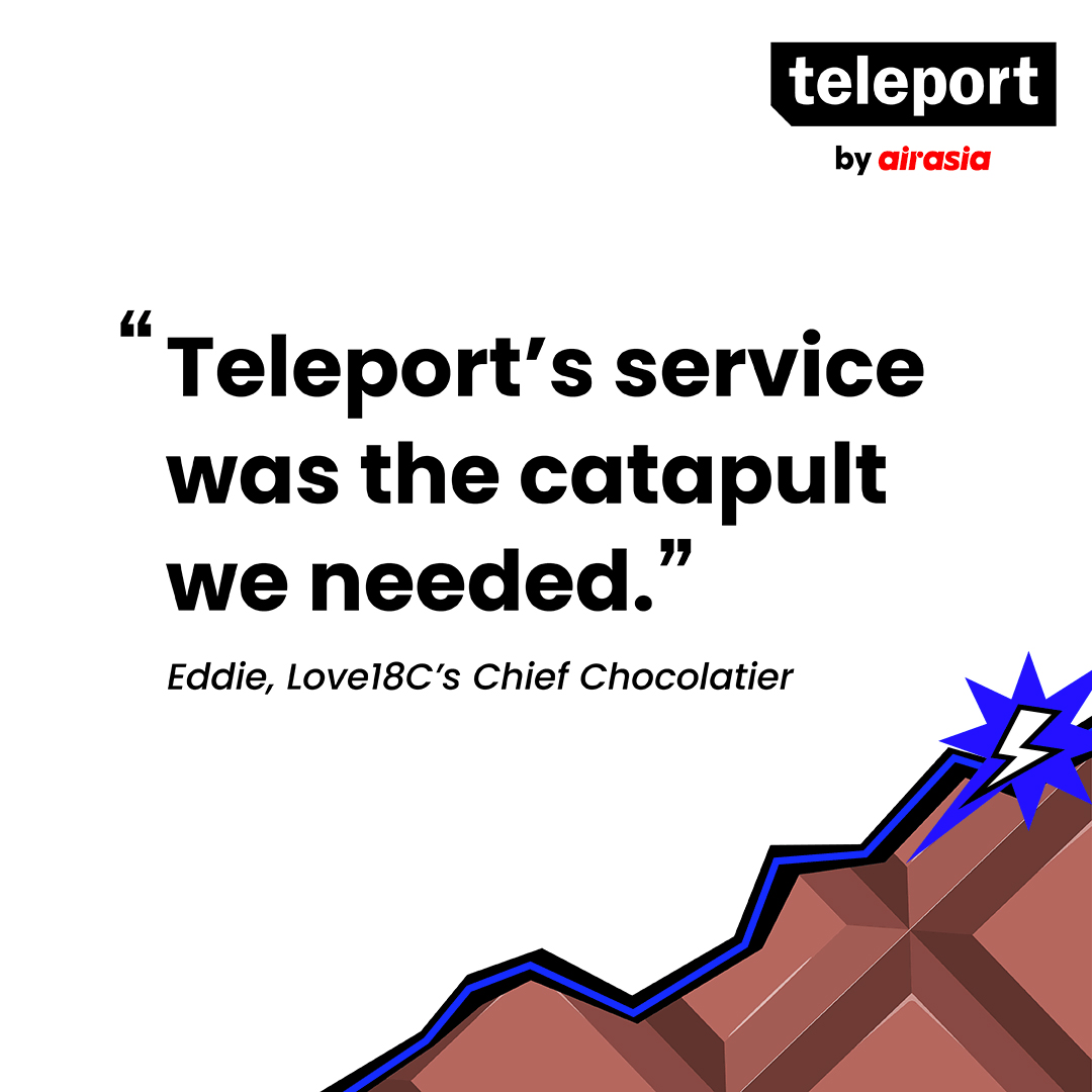 teleportasia's tweet photo. Partnering with @love18chocolates gives us the chance to deliver sweet love to your doorstep, no matter how fragile it might be. 

Check out the blog here: https://t.co/stlqj1vwKW

#teleport #teleportbyairasia #movethingsbetter #24hourdelivery #SMEdelivery #fooddelivery https://t.co/hsAsTo4jEI