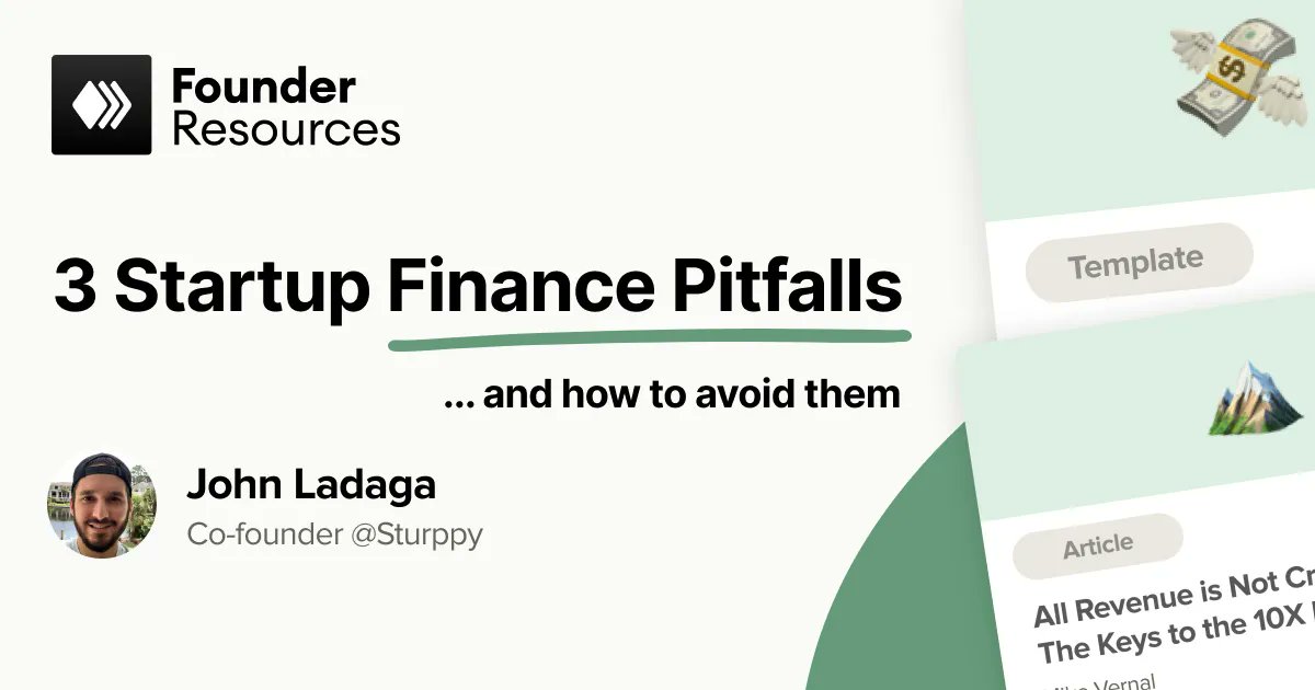 Sturppy's tweet photo. 3 early stage startup financial pitfalls and how to avoid them!

One of our founders @jj_ladaga wrote a blog post featured on founderresource(dot)io built by @MaxFleit 

Checkout the full post here:  https://t.co/l1cLOXziV5 https://t.co/85AxVHYzDX