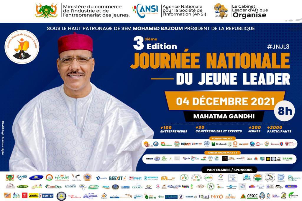 JJ-12 #JNJL3 

Venez vous engager solennellement à l’entreprenariat devant le Président de la République Son Excellence Mohamed Bazoum, le samedi 04 décembre 2021 à partir de 8h au centre international de conférence Mahatma Gandhi
#PresidencedelaRepublique
#CabinetLeaderdAfrique