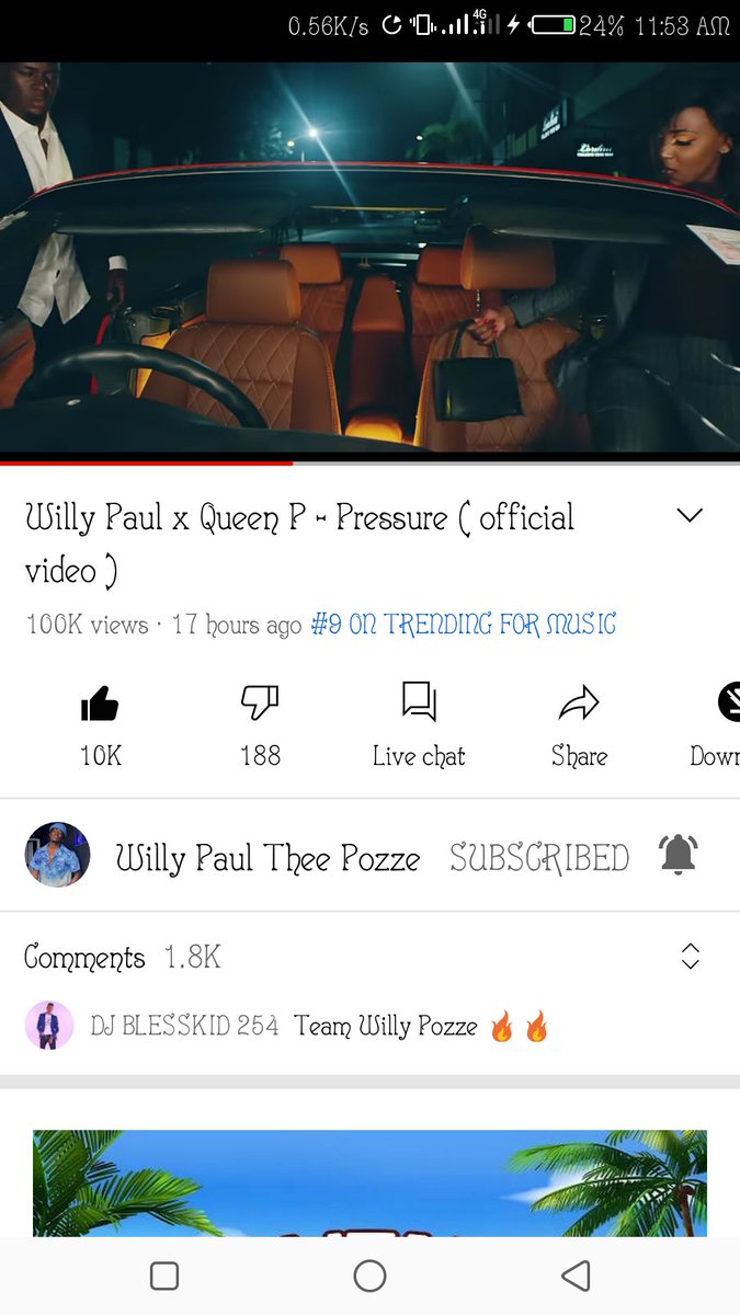 Senorita_Amira's tweet photo. #PRESSURE @WillyPaulMusic ft @Queenp254 100k views in 17 hours #9 on trending🔥🔥
https://t.co/Pszvpr1fEo
@imanifavour @heziytelles @dunny_33ke @philipjunior_ @ReneeJr4 @KiriMsafi @ItsAfrikanah @MNzush @NyawiraMagret @SepiSekah 🔥 https://t.co/uPcO4fd4WA