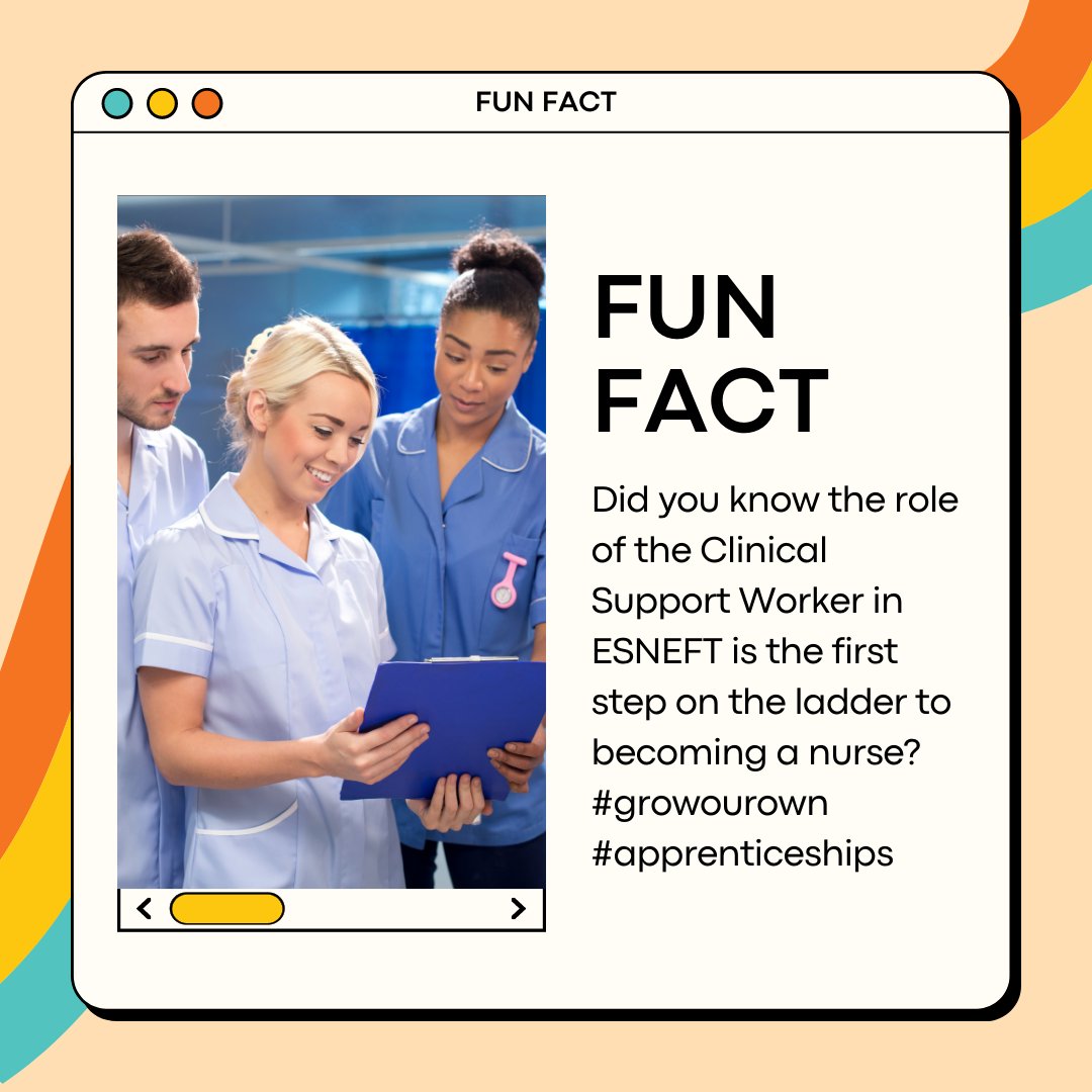 esneft_talent's tweet photo. We love our support workers and don’t want to lose them - that’s why we develop them instead! #TalentforCare #apprenticeships @team_esneft @ESNEFT #ContactForInfo https://t.co/HgL6vB36kc
