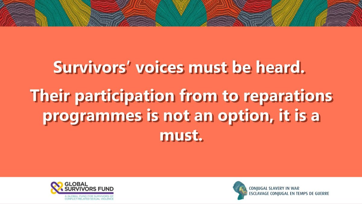 🗓Jour 1

Message-clé des intervenants ce matin: 
👇

#SurvivorsHearing
#SurvivorsFirst