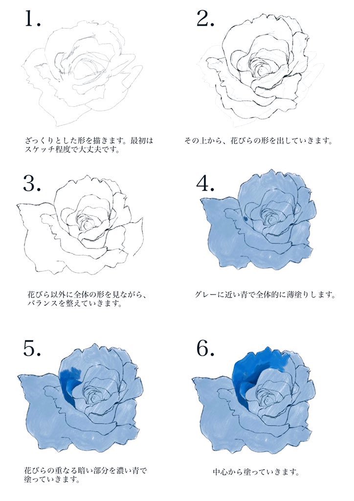 تويتر 𝓨𝓪𝓼 青ヰ 鱗 على تويتر 薔薇の描き方 T Co Oyn1xhfdxm