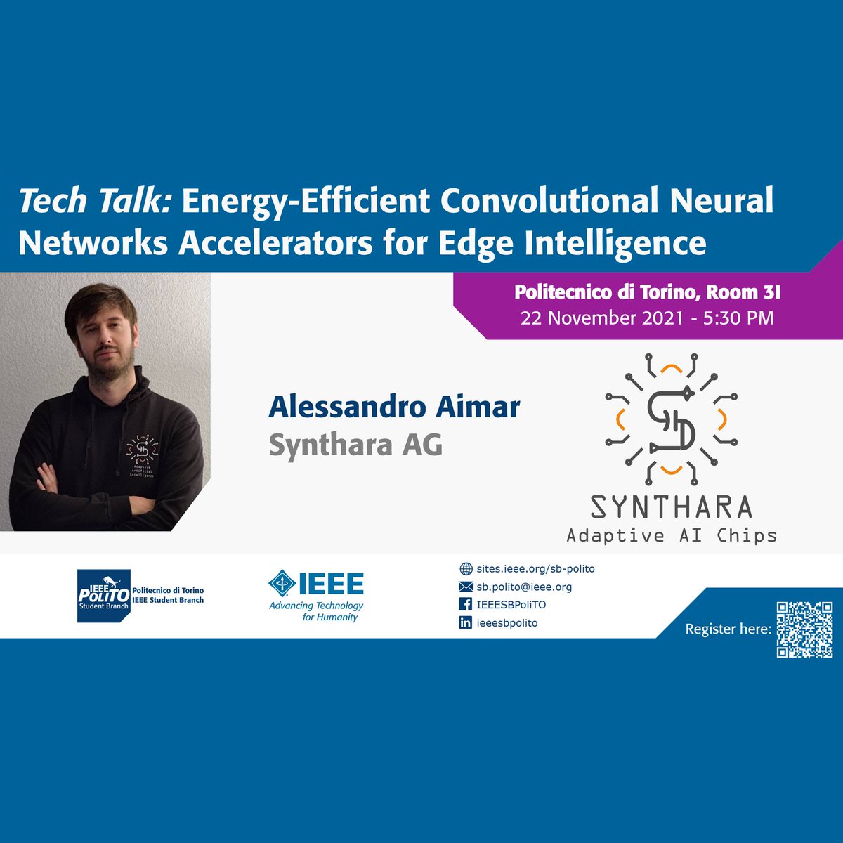 IEEESBPoliTO's tweet photo. JUST A FEW HOURS TO THE EVENT!
In-presence seminar: Succesful Experience

Registration and Green pass are required for the event:
👉 Register here: https://t.co/ZOiRh4RyPh

#ieee #networks #sbpolito #polito #pitchd #research #phd #energy #efficiency #neuralnetwork https://t.co/CweV3nRlJS