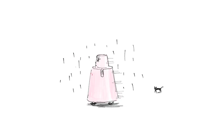 雨の日の落描き 