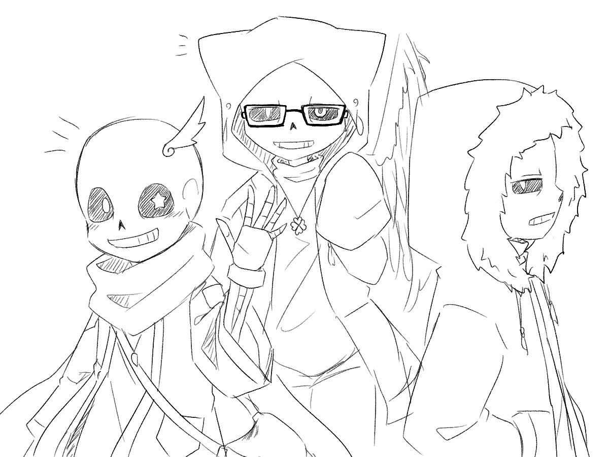 miru_ut's tweet photo. #undertaleAU #Linktale #Happinesstale #HappySans #Forestedtale
息抜きついでにうちのAUサンズ達を落書き〜
最近描けてないので絵柄がぶれぶれ https://t.co/6pwlBTLftN