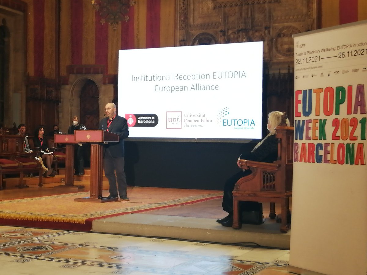 EutopiaUni's tweet photo. Josep Lluis Marti, Commissioner for #PlanetaryWellbeing and Associate Professor of Law at @UPFBarcelona explains why we should care about Planetary Well-being.
"If we ruin our planet, no matter how advanced our medicine, we will be lost"
#EUTOPIAinAction #EuropeanUniversities https://t.co/afhN70BplC