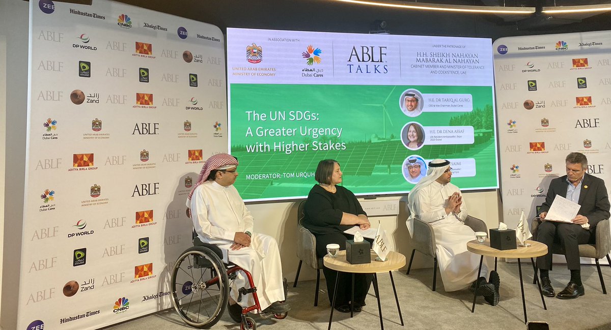 UN_UAE's tweet photo. Insightful panel from the #ABLFTalks with @DrDenaAssaf Head of #UNinUAE, @Alusaimi24 Goodwill Ambassador for #UNICEF & Dr. Tariq Al Gurg, CEO of @DubaiCares about inclusive technology, its safe uses & democratization to close the digital gap & #LeaveNoOneBehind
#UNxExpo https://t.co/k5qysmEqw8