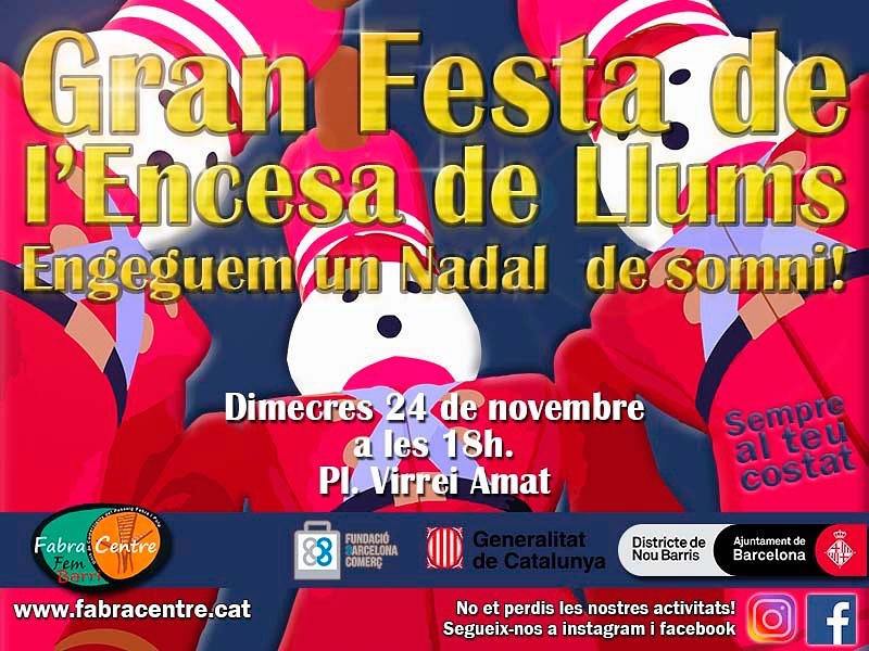 Bcn_NouBarris's tweet photo. đ Dimecres posem llum al Nadal a #NouBarris! No us perdeu l'acte d'encesa de llums al districte, organitzat per @FabraCentre. â¨
đ A partir de les 18 h, a la pl. Virrei Amat. @BCN_Comerc #CompraAprop https://t.co/dnTYOFBEbN