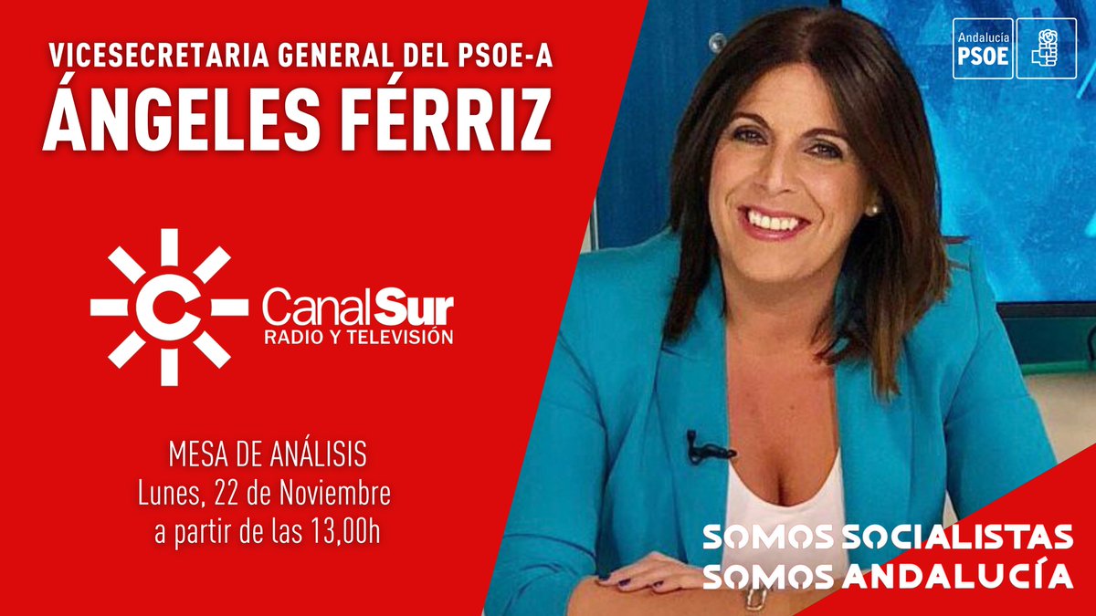 🔴🎥 A partir de las ⏰ 13,00h, <a href="/angelesferriz/">Ángeles Férriz</a> participia en la MESA DE ANÁLISIS DE <a href="/MAS_CanalSur/">'Mesa de Análisis' MÁS+CanalSur</a> en <a href="/canalsur/">CanalSur</a> 

📲 Síguela en directo aquí ⤵️
canalsur.es/tv_directo-119…