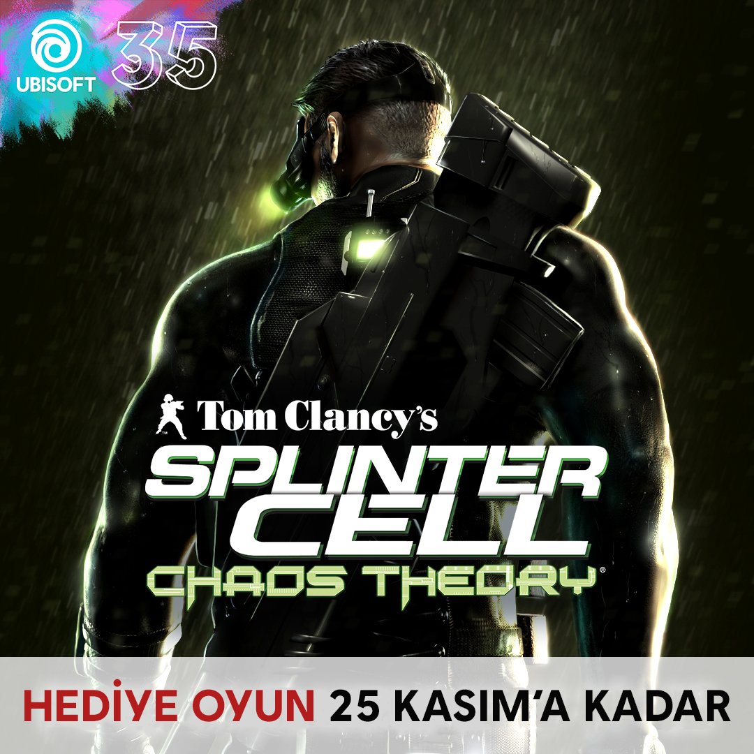 UbisoftTR's tweet photo. 🎁#Ubi35 HEDİYE OYUN!
-
Bu fırsatı kaçırmayın, 25 Kasım'a kadar #SplinterCellChaosTheory'i ücretsiz edinin!
👉 https://t.co/hkBAiXH3tJ https://t.co/GoSIFPJEKm