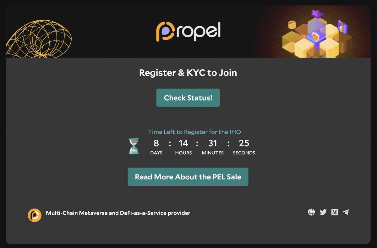 hotcrosscom's tweet photo. The $PEL sale page is up. There are 8 more days to register.

⏰ https://t.co/XG0rlf30FR

If you haven't registered yet, do it now because we're sending off another batch of emails in around 4 hours:

🔑 https://t.co/5pD8gdtG6E

#iho #hotcross https://t.co/W7dCKNfPfW