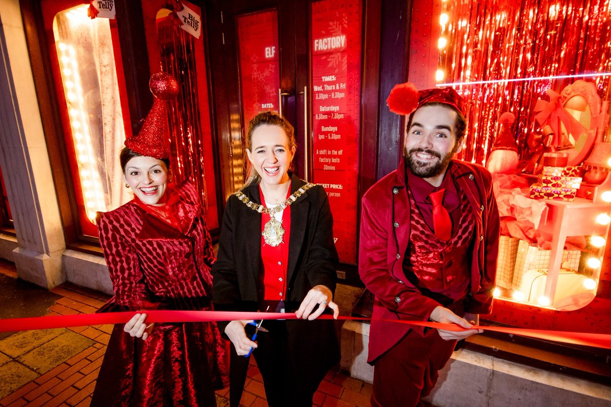 BigTellyNI's tweet photo. Thanks to our wonderful Lord Mayor @KateNicholl for officially opening Elf Factory this weekend. Spreading Christmas joy right through until 5 Dec. Book here https://t.co/AMJ1dcdAjb
Or pop down to our shop on Royal Avenue, Belfast. You can't miss it. 
@belfastcc @ArtsCouncilNI https://t.co/dKGa93wCtj