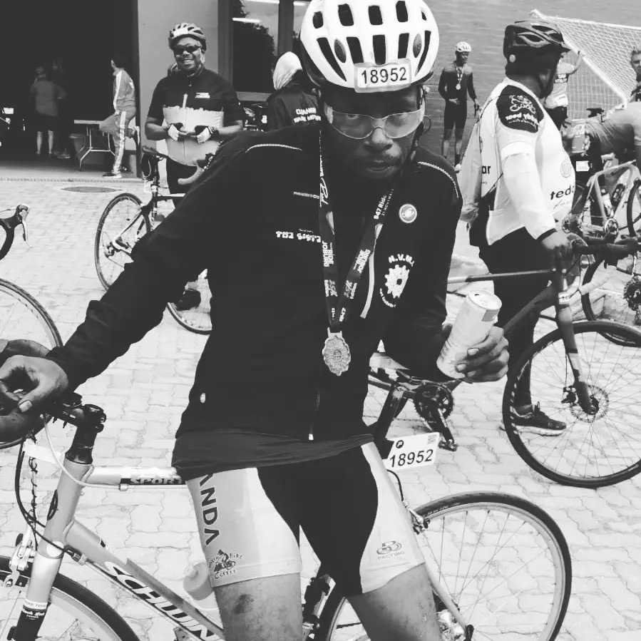 mleonfrance's tweet photo. "No pain no gain!"
My #Sunday marked more than 3hrs of #pain and I gained! A #medal gained after a 100 km of cycling #race. I'm privileged to be among 13K cyclists who participated in #947RideJoburg , my performance was #wow ! Thanks to everyone who helped me.
#MondayMotivation https://t.co/9nOPWtI8XB
