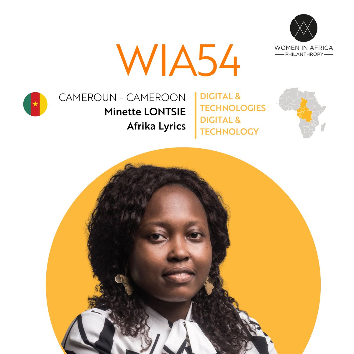 ⭐️Cameroon 🇨🇲: <a href="/MinetteLontsie/">Minette Lontsie</a> is the founder of <a href="/AfrikaLyrics/">Afrika Lyrics</a> , a platform dedicated to editing, broadcasting  and translating the lyrics of African songs. Afrika Lyrics addresses the problem of the unavailability  and poor quality of African lyrics on the internet.