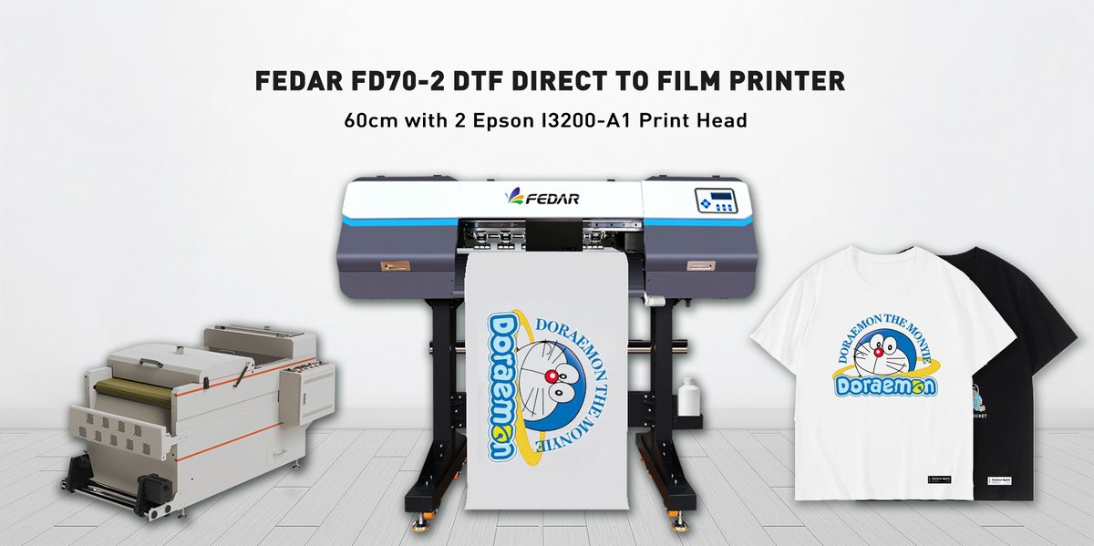 brick_zhang's tweet photo. 60cm DTF printer FEDAR FD70-2: 200pcs/h T-Shirt Speed, Web: https://t.co/wn8whZm2CE. Heads type: 2 Epson I3200-A1 heads, Youtube video: https://t.co/ATqiletzVx
#DTFprinter #TshirtDTF #DigitalTransferfilm
#EPSONi3200head #FEDARprinter #Tshirtheatpress https://t.co/1N7KiXhh3d