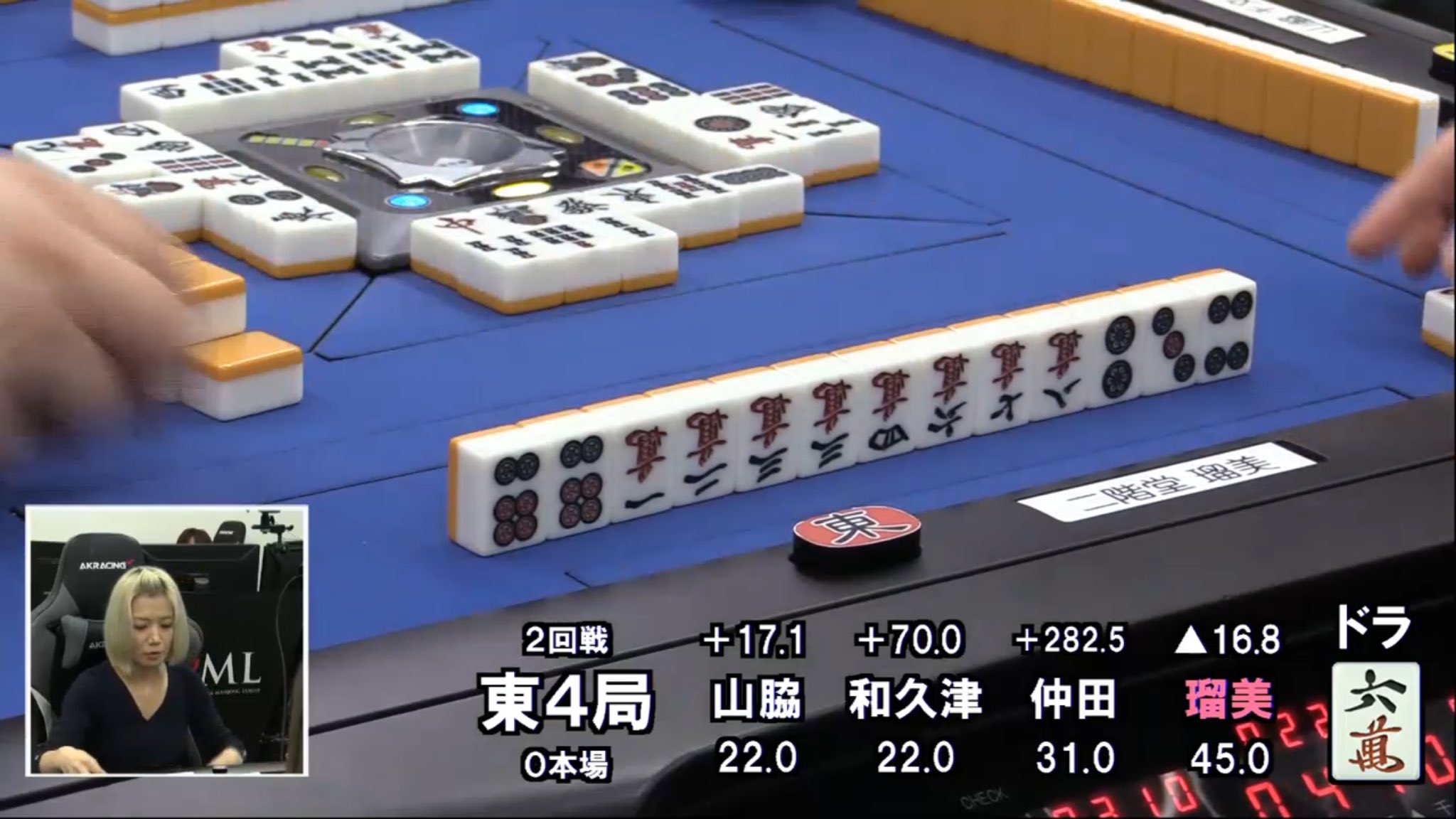 日本プロ麻雀連盟 東4局 瑠美がリーチツモピンフドラ1で2600オールのアガリ T Co 4twl8lzon7 Twitter