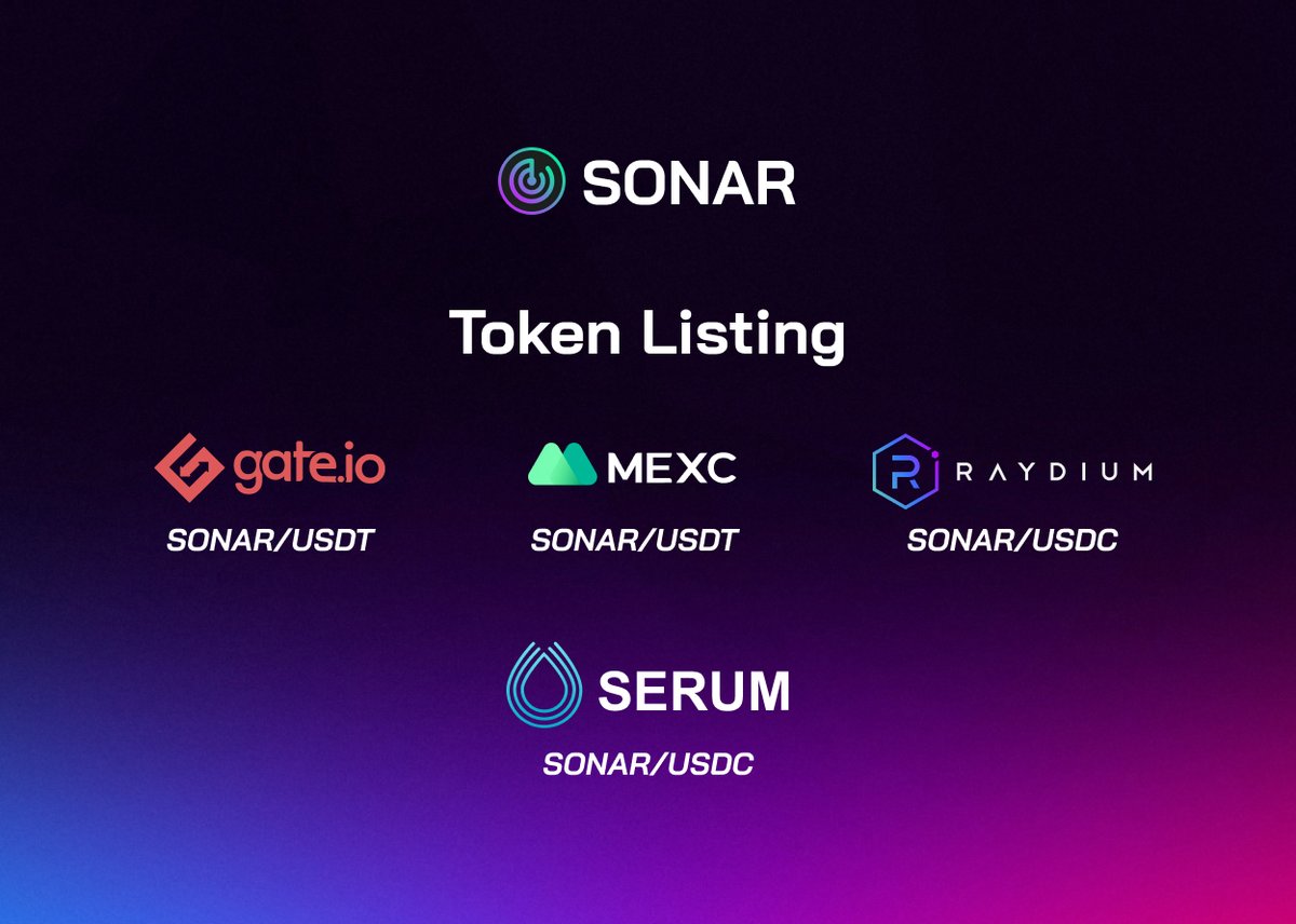 jup_portfolio's tweet photo. SONAR token is live !

Token Mint : sonarX4VtVkQemriJeLm6CKeW3GDMyiBnnAEMw1MRAE
Market ID : 9YdVSNrDsKDaGyhKL2nqEFKvxe3MSqMjmAvcjndVg1kj

Trade on DEX :
• https://t.co/tK7R389tRa

Trade on CEX :
• https://t.co/GKfm8hsKz1
• https://t.co/nee1RPc9Ct

Pools &amp; farms will come soon! https://t.co/J56JjKUo5J