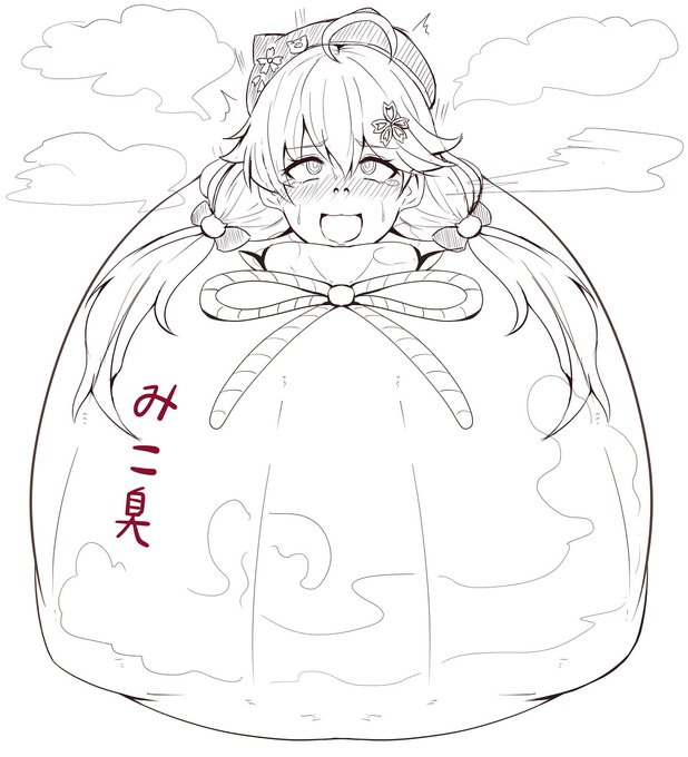 mkちの匂い袋ラフ…( ◠‿◠ ) 