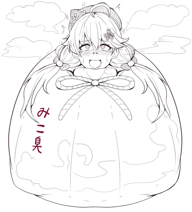 mkちの匂い袋ラフ…( ◠‿◠ ) 