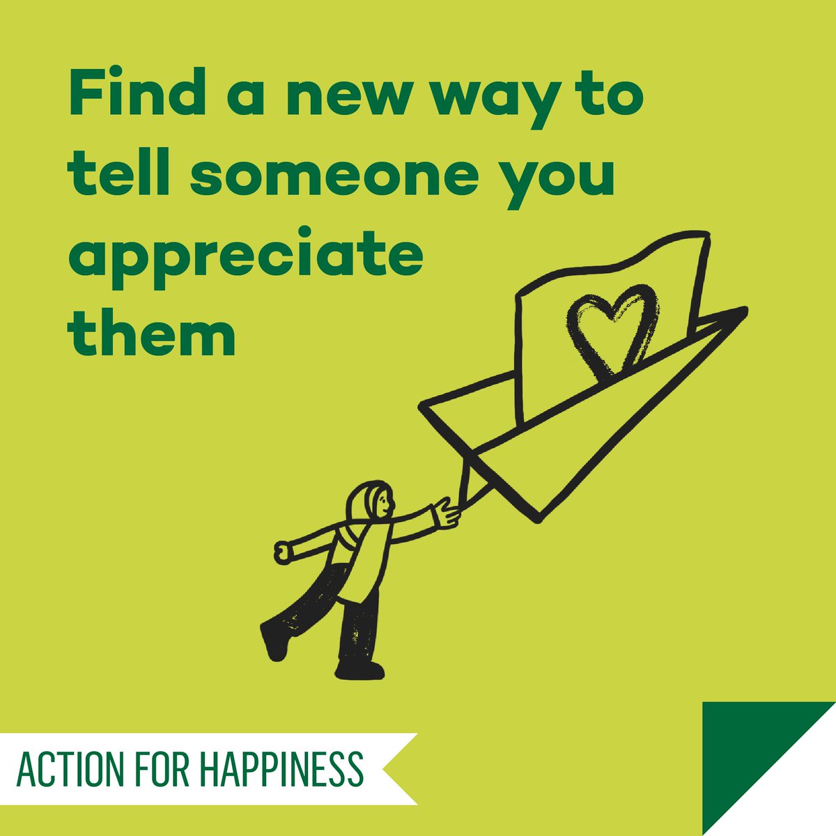 New Ways November - Day 22: Find a new way to tell someone you appreciate them actionforhappiness.org/november #NewWaysNovember