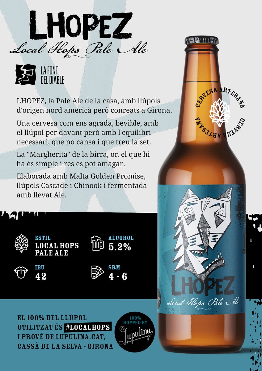 AssSinglot's tweet image. Comencem la setmana amb una barril de LHOPEZ que arriba a les aixetes i fa dels Dilluns miracles.

Local Hops Pale Ale, 5,2%
100% #localhops by Lupulina.cat

Enjoy!