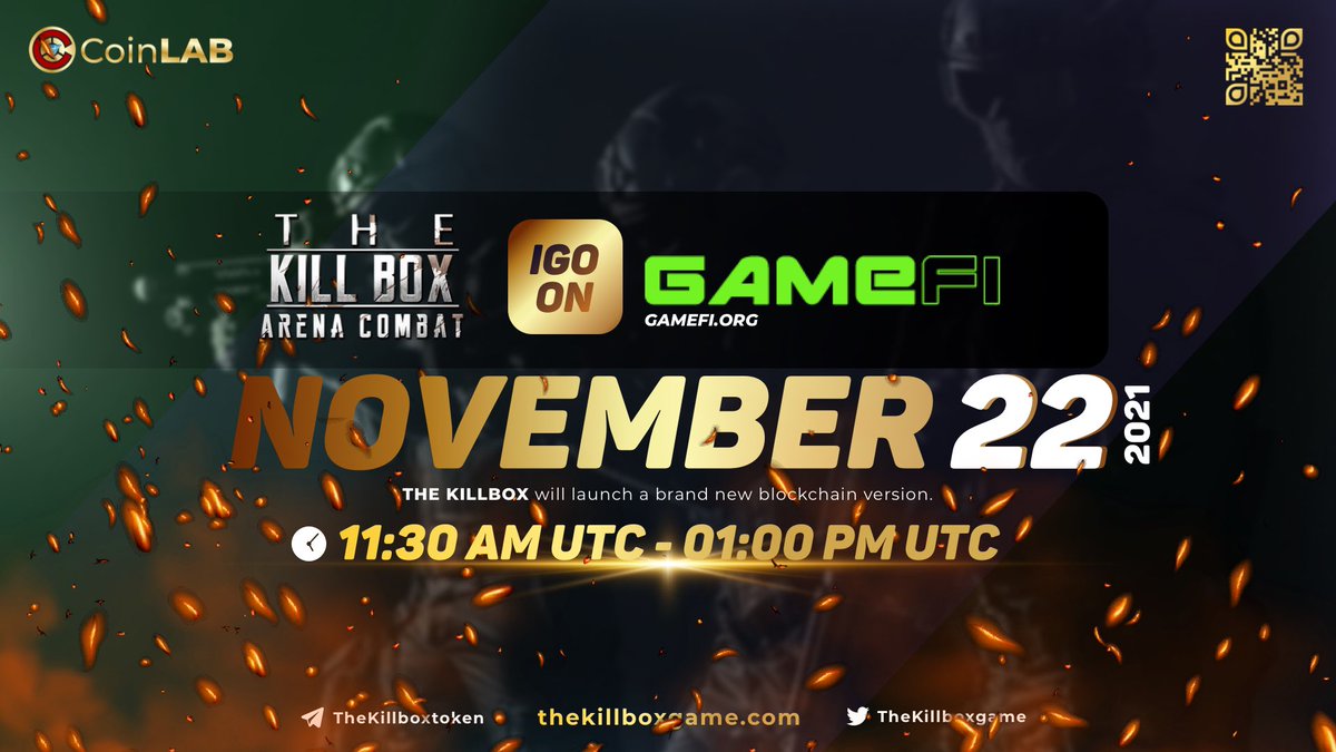 $KBOX IGO on #GameFi is coming so close.
IGO Round: hub.gamefi.org/#/buy-token/63
Community Round: hub.gamefi.org/#/buy-token/64
In about 1 more hour! <a href="/TheKillboxgame/">The Killbox Game</a>