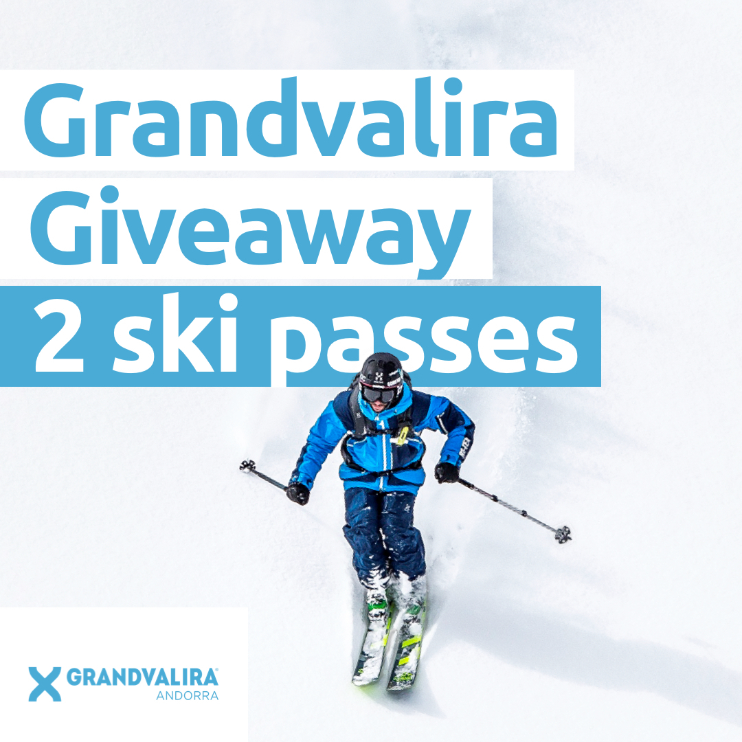 NEW GIVEAWAY: Win 2 ski passes for Grandvalira! ❄️
Visit our Instagram to participate! 💥
⏳ Available until 28/11/21.