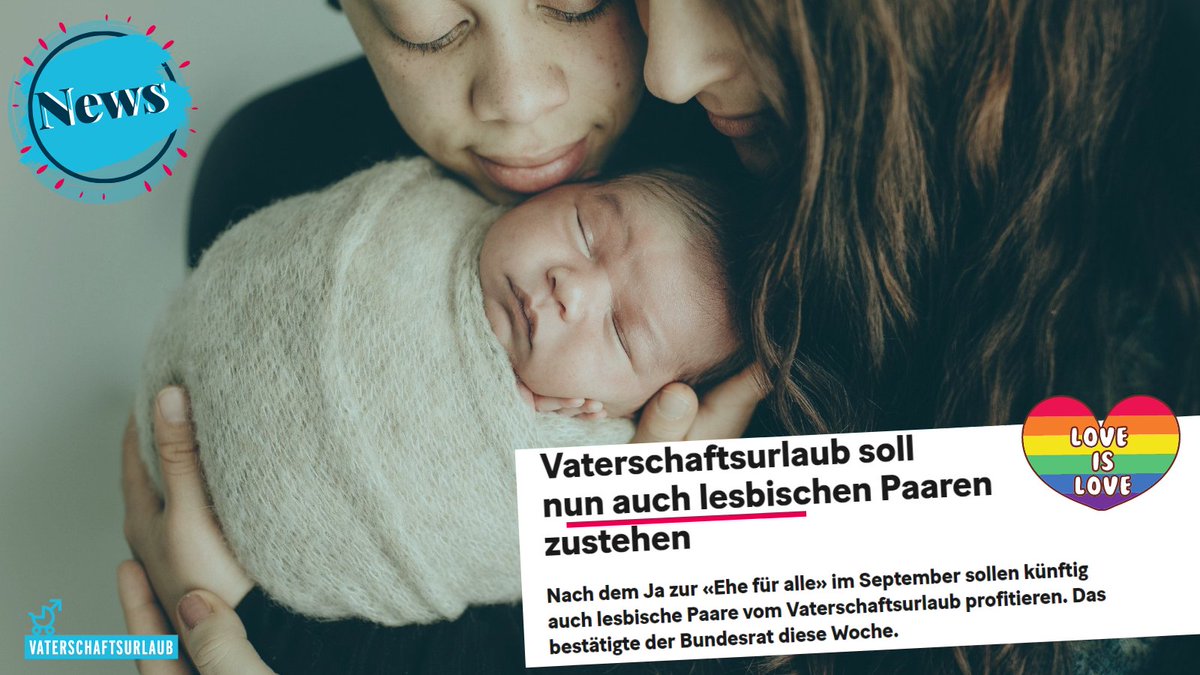 🤩 Wir freuen uns darüber, dass der #Vaterschaftsurlaub bald auch lesbischen Paaren zustehen soll! ❤️🧡💛💚💙💜 #loveislove 20min.ch/story/vatersch…