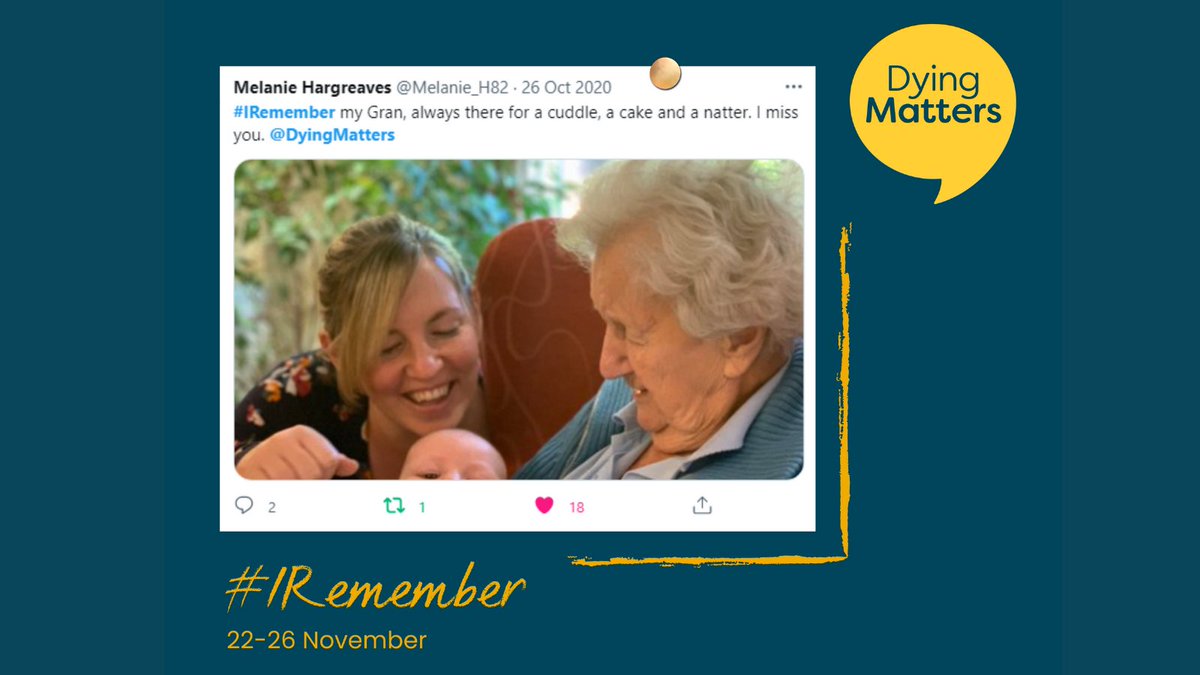 CruseSupport's tweet photo. Sharing stories is a way to keep memories of loved ones alive. 💜

That’s why @DyingMatters runs #IRemember – creating a space for you to share memories of those you have lost and open up conversations around death and dying.

👉 Find out more https://t.co/JmD46Jtt9D https://t.co/pl8NNGBiuh
