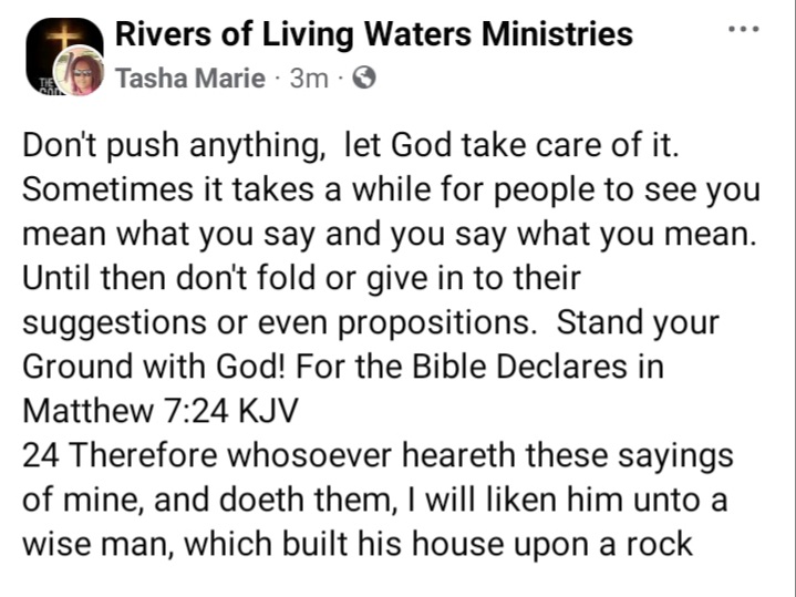 PastorTashaM's tweet photo. #prayeriskey #loveonhim #Jesusthechrist #savingpower #Godidlove https://t.co/jH2U3qQrws