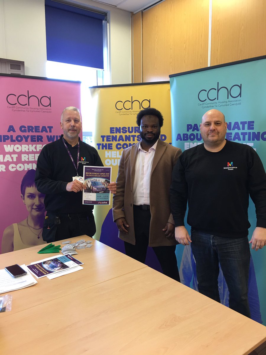 CCHACorporate's tweet photo. Want to find out more about working in our Property &amp; Maintenance Team?  We are at Loudoun Culture &amp; Media Centre, Bute Street until 12pm where you can speak to our Team.  Jane is also here if you need advice on CV writing, training, volunteering or wellbeing.  Come and see us! https://t.co/LMEcc5geWx