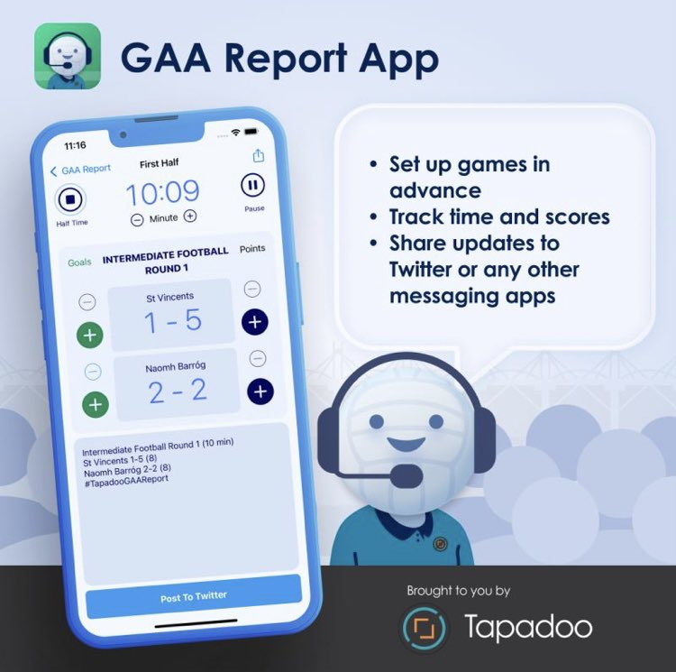 dublinladiesg's tweet image. Club PRO’s check out ‘GAA Report App’ by Dermot Daly in conjunction with developers - Tapadoo 

Use the FREE APP to keep scores at games + it allows users to post updates to Twitter &amp;amp; has a feature for sharing the match score to WhatsApp, iMessage &amp;amp; Instagram

#GAAReportApp