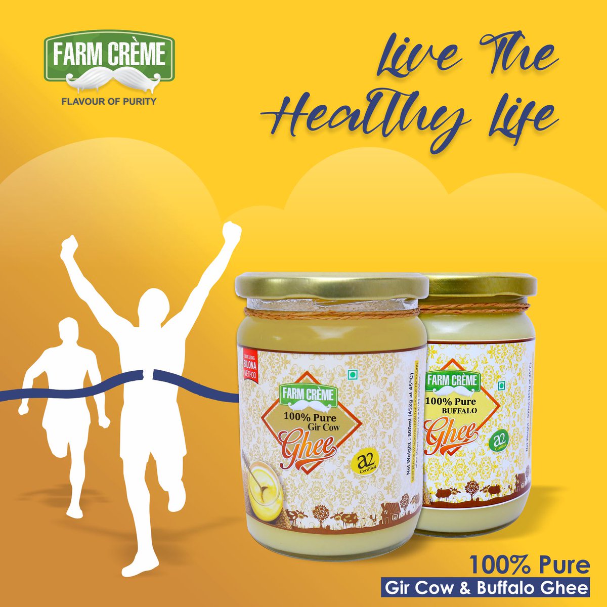 FarmCremeIndia's tweet photo. Farm Creme Gir Cow &amp; Buffalo Ghee
A2 certified Ghee
Prepared by Traditional Bilona Method
Buy Now 
https://t.co/bbP14ouKe2
#a2ghee #farmcrème  #bilonaghee #cowghee #ordernow https://t.co/mbpKuT1Ynm