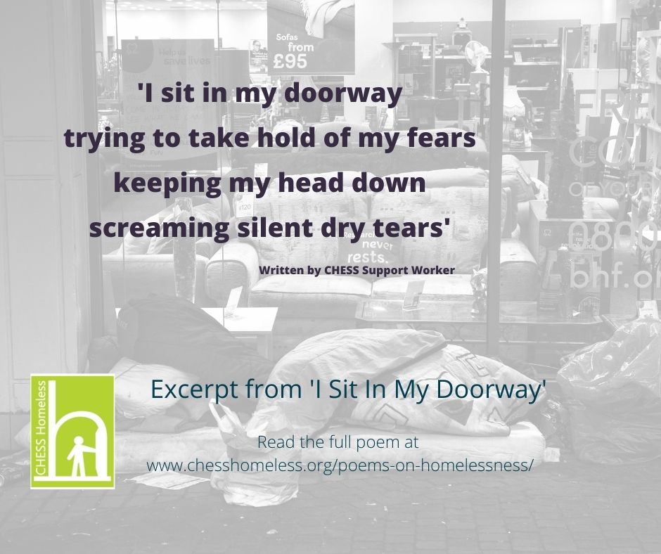 chesshomeless's tweet photo. One of our amazing support staff has written some poems on homelessness that really give a picture of how the person is feeling. You can read them in full at https://t.co/xJ1h47Y1Uf https://t.co/8JYZn2ZF0Z