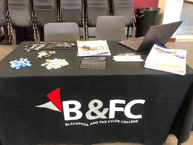 B_FCSchools's tweet image. Natalie is at @CorpusChristiPR today at their careers fair and mock interviews day! Be sure to come and say hello and take some freebies :) #staylocalgofar