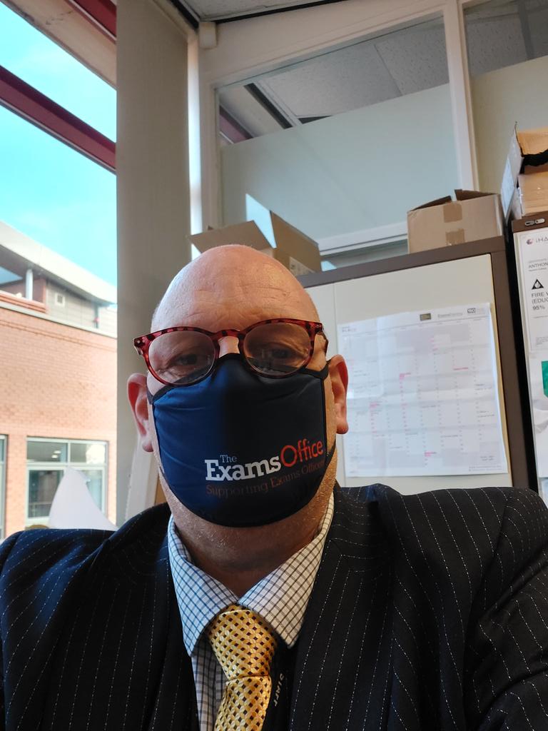 fencingmic's tweet photo. @TheExamsOffice face mask fitting well. Thanks for a great day on Friday loads of things to consider.  Just booking Conference tickets now. https://t.co/j24EAKDhCw
