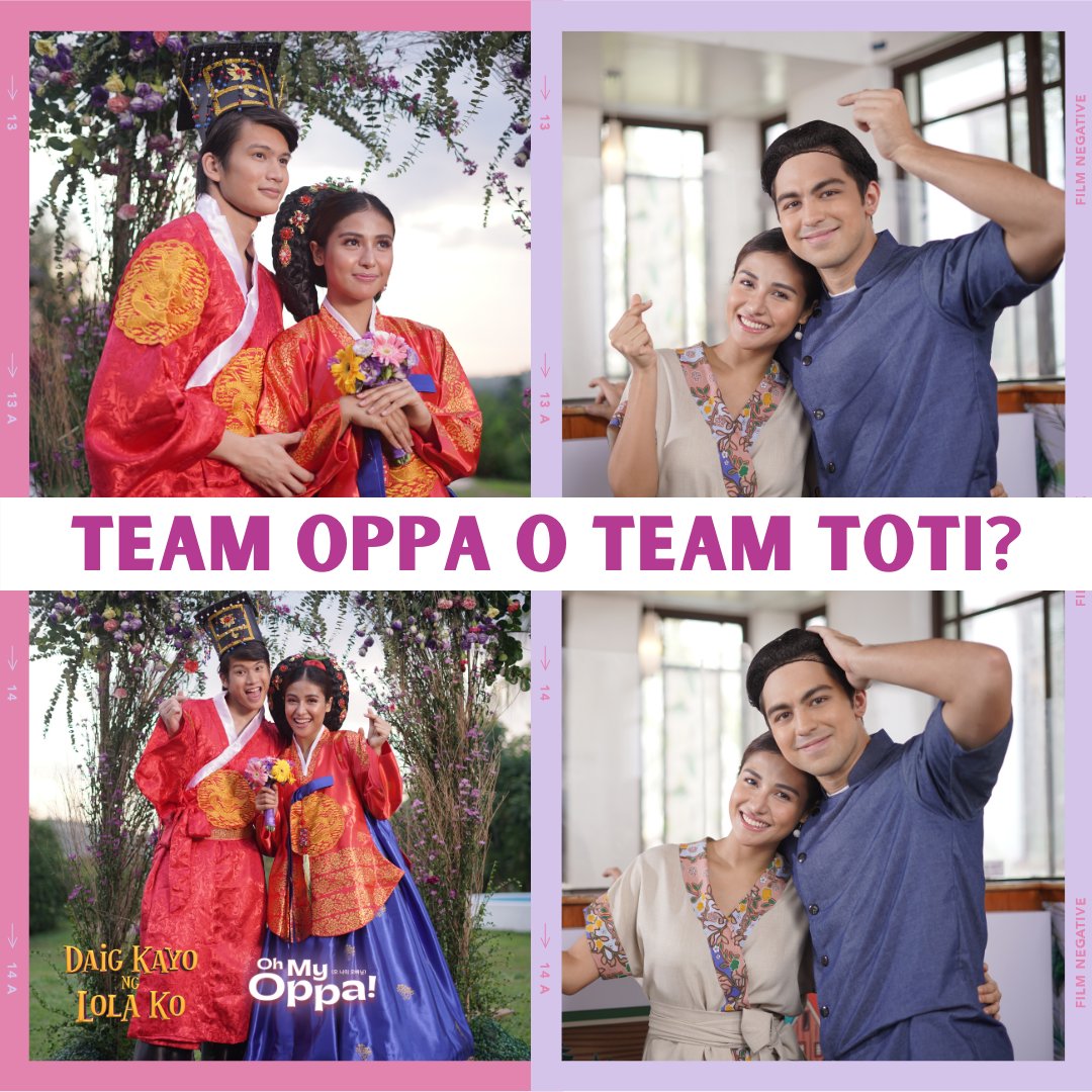 DaigKayoNgLola's tweet photo. Bilang umamin na nga si Toti ng feelings n'ya para kay Grace kahapon, kaninong team kayo kakampi? #TeamOppa or #TeamToti ba kayo, mga Kapuso? 😉❤️
#OhMyOppa
#DaigKayoNgLola Ko | Sundays | 7:00 PM https://t.co/aILPT4dvh9
