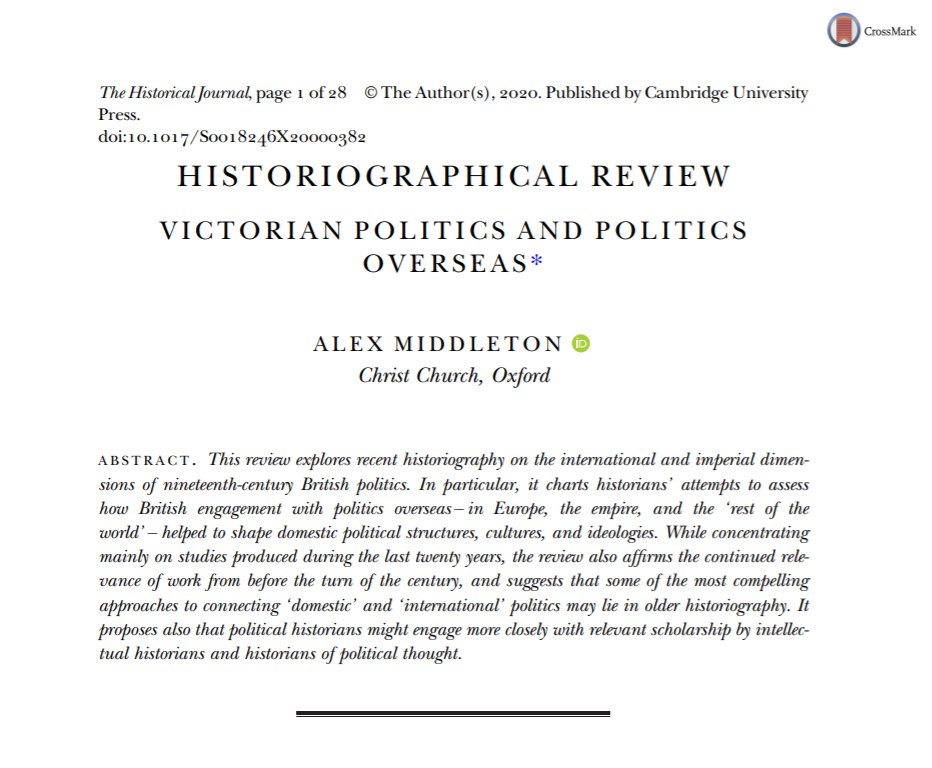 HistoricalJnl's tweet photo. 📘From our latest issue!
Alex Middleton (@OxfordHistory) on 'Victorian Politics and Politics Overseas'
#Review #Politics #PolHist #Victorian #19thc #Overseas #Empire #Europe
👉Read here: https://t.co/F3qTFSm1BS https://t.co/0xdiYP4icG
