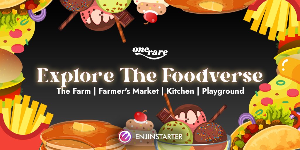 enjinstarter's tweet photo. Explore @onerarenft Foodverse

👨‍🌾 Farm: #P2E land to grow ingredients. 
🛒 Farmer's Market: Inhouse marketplace for rare NFTs &amp; game elements.
👩‍🍳 Kitchen: Collect Ingredient NFTs to cook up Dish NFTs.
🎢 Playground: Interactive zone to battle.

Learn More: https://t.co/crKnJGEHGa https://t.co/MvuyCnAqGG