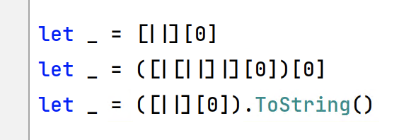 I'm hardly remember a more inconsistent feature than the optional dot before [index] in F# 6