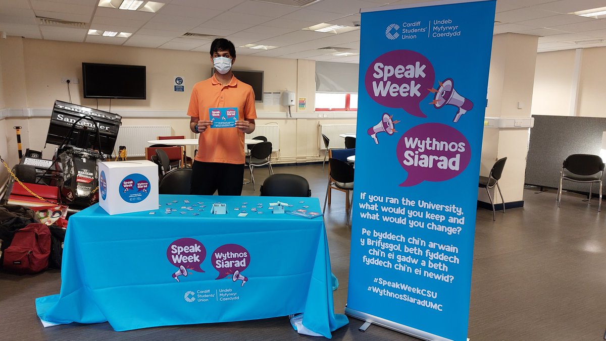 CSUStudentVoice's tweet photo. Our first #SpeakWeek stall is over in the The ENGIN Forum. We will also be in the JOMEC building, Chemistry Foyer, Abacws Foyer and SU Welcome Centre today so come and give us your feedback! https://t.co/kBu0X2scmD
